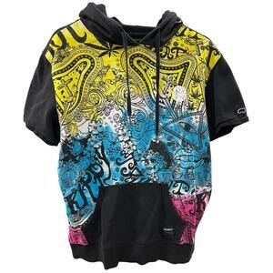 TRUKFIT Men’s Short sleeve hoodie pocket graphic skull sweatshirt sz